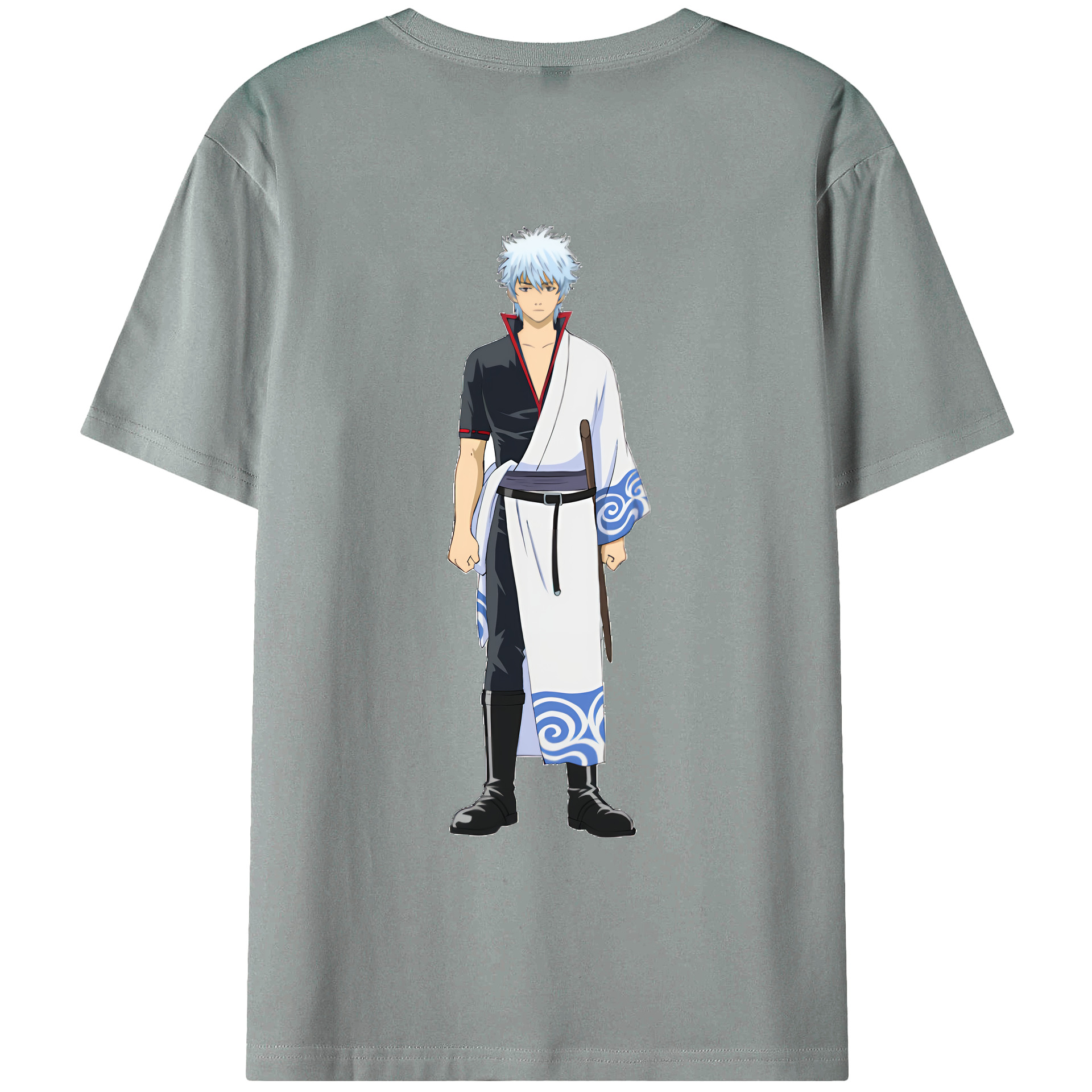 （画像用） ぎんたま 坂田銀時（さかたぎんとき） 神楽 志村新八（しむら しんぱち） GINTAMA Sakata Gintoki Kagura Shimura Shinpachi 綿100％ メンズ半袖Tシャツ（バックプリント） 通気性